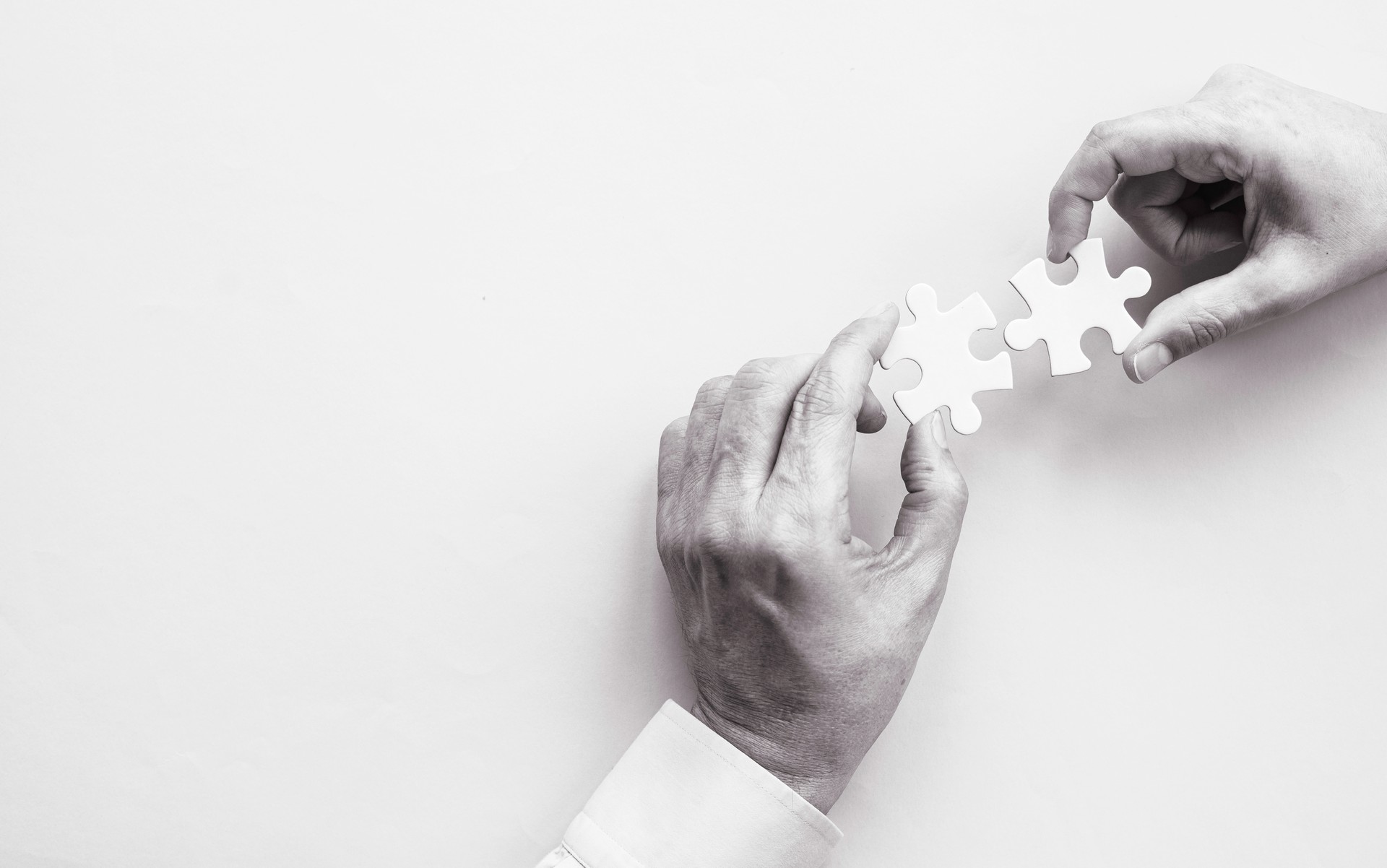 Hands with Puzzle Pieces